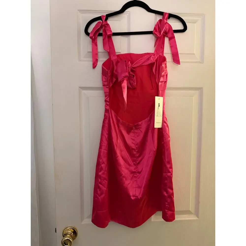Hot Pink Mini Dress By Wear Your Love Size 0 - Picture 4 of 8
